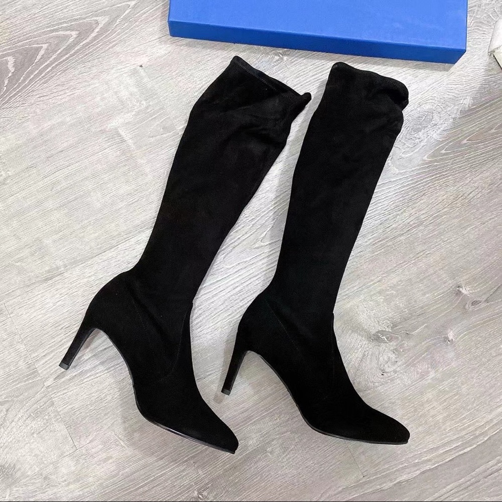 Stuart Weitzman Black Suede Ankle Booties
